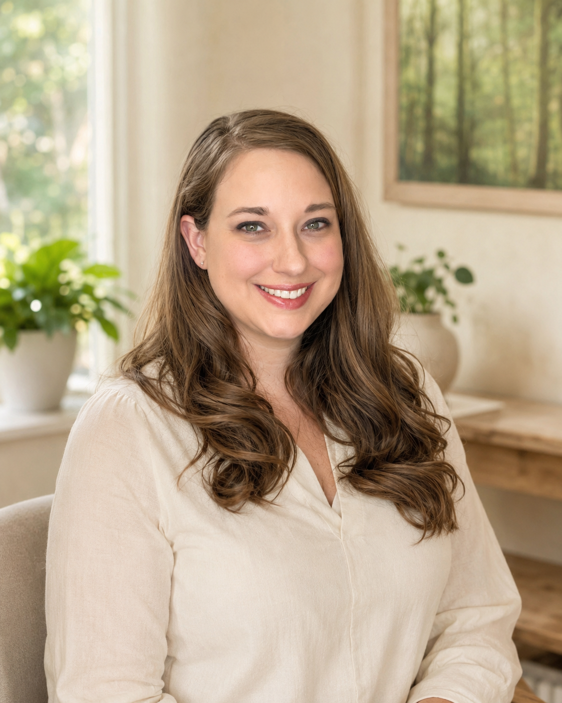 Janelle Maxwell offering gentle CranioSacral Therapy in a calm treatment setting